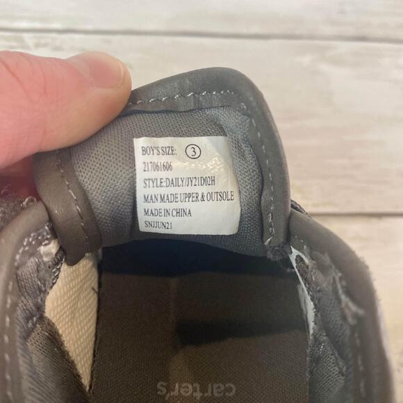 Carters Infant Shoes Size 3 Charcoal/Brown JY21DO2H Velcro Strap Closure Loafers - Picture 6 of 6
